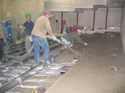 Cementing the main floor